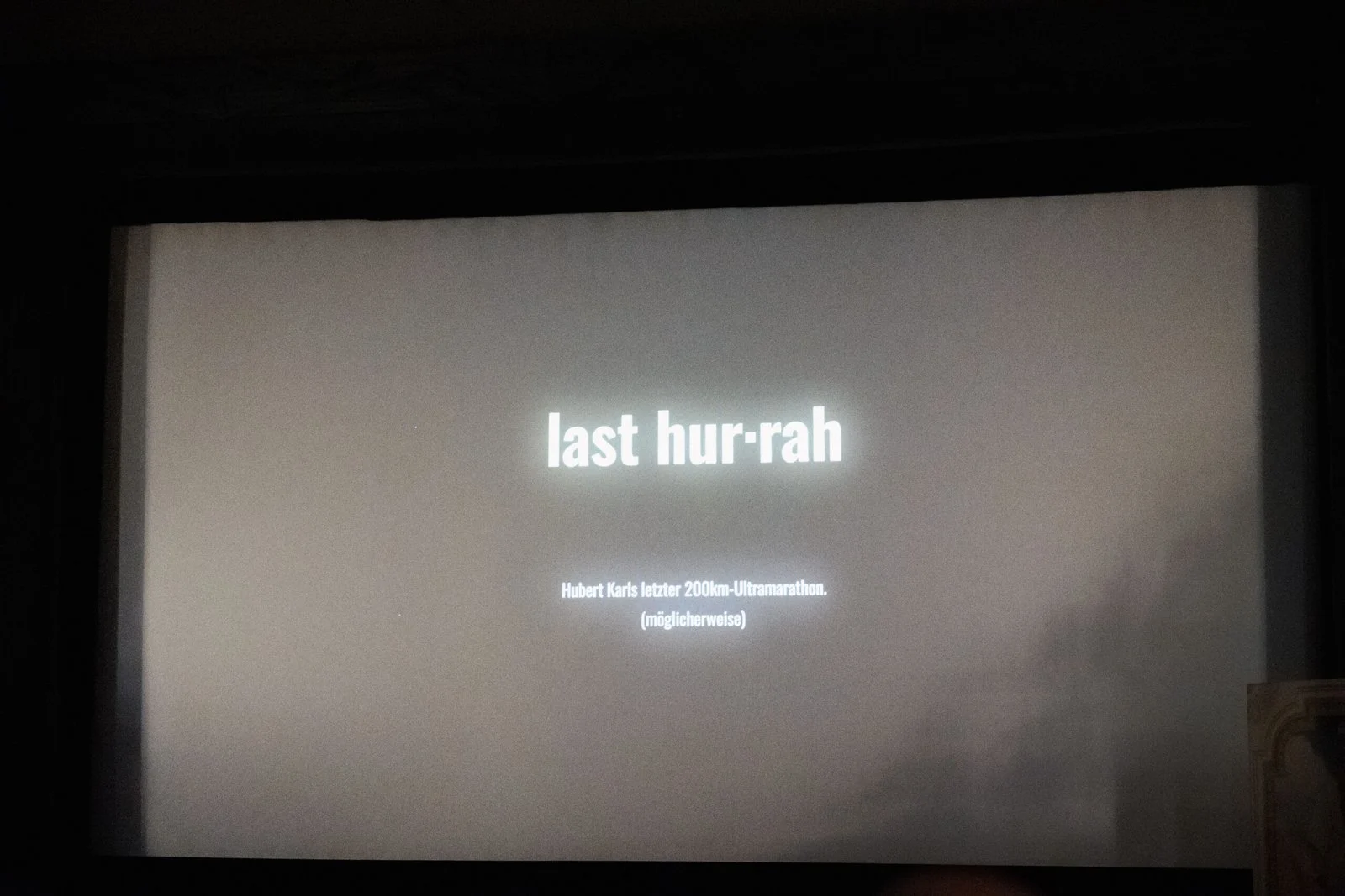 Last Hurrah documentary about Hubert Karl on the big screen
