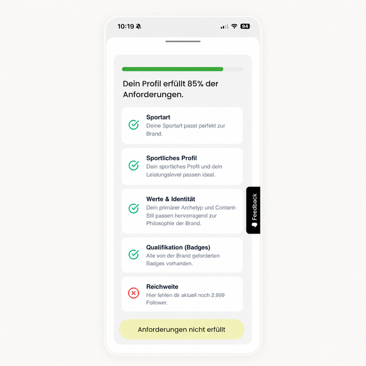 Sportsponsoring Matching-Score